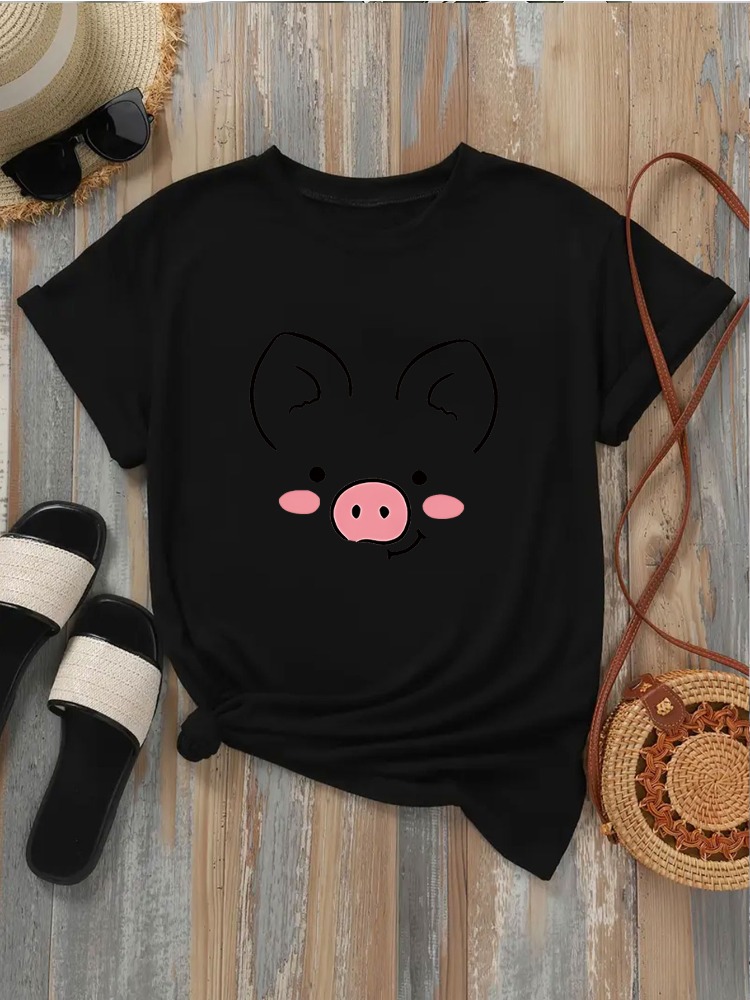 Summer Clothing Images - T-shirt à col rond et manches