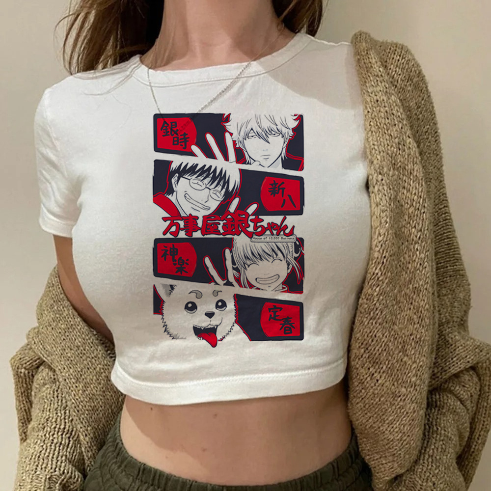 Summer Clothing Teens - T-shirt court Gintama Samurai Gintoki pour