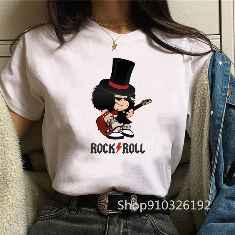 Summer Clothing Teens - Rock Roll Mafalda t-shirt drôle imprimé