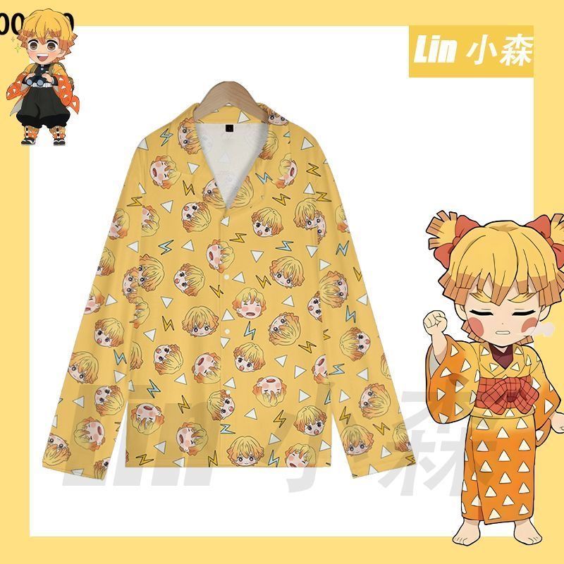Summer Clothing Teens - Pyjama d'été mignon Demon Slayer Zenitsu