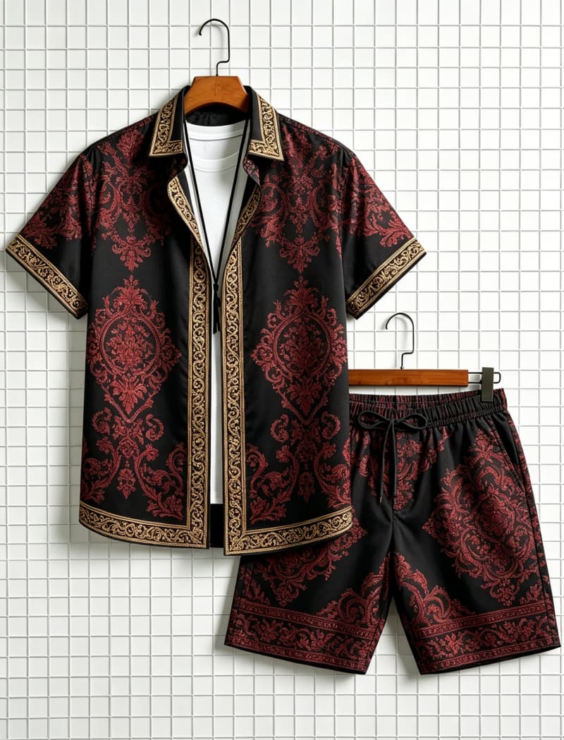 Summer Clothing Line - Ensemble chemise et short pour homme,