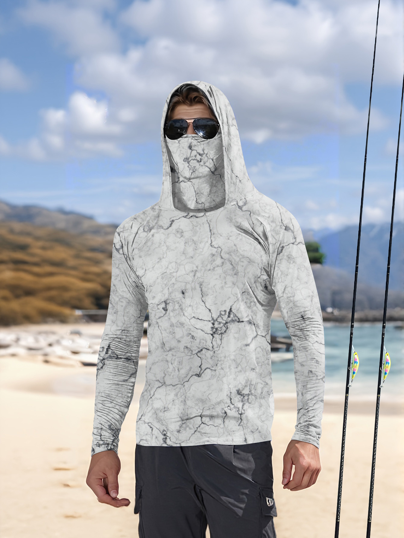 Summer Uv Clothing - T-shirt de pêche à capuche pour