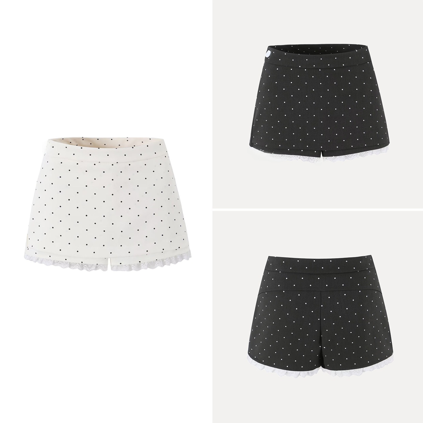 Summer Line Clothing Brand - Jupe-culotte courte trapèze en dentelle à