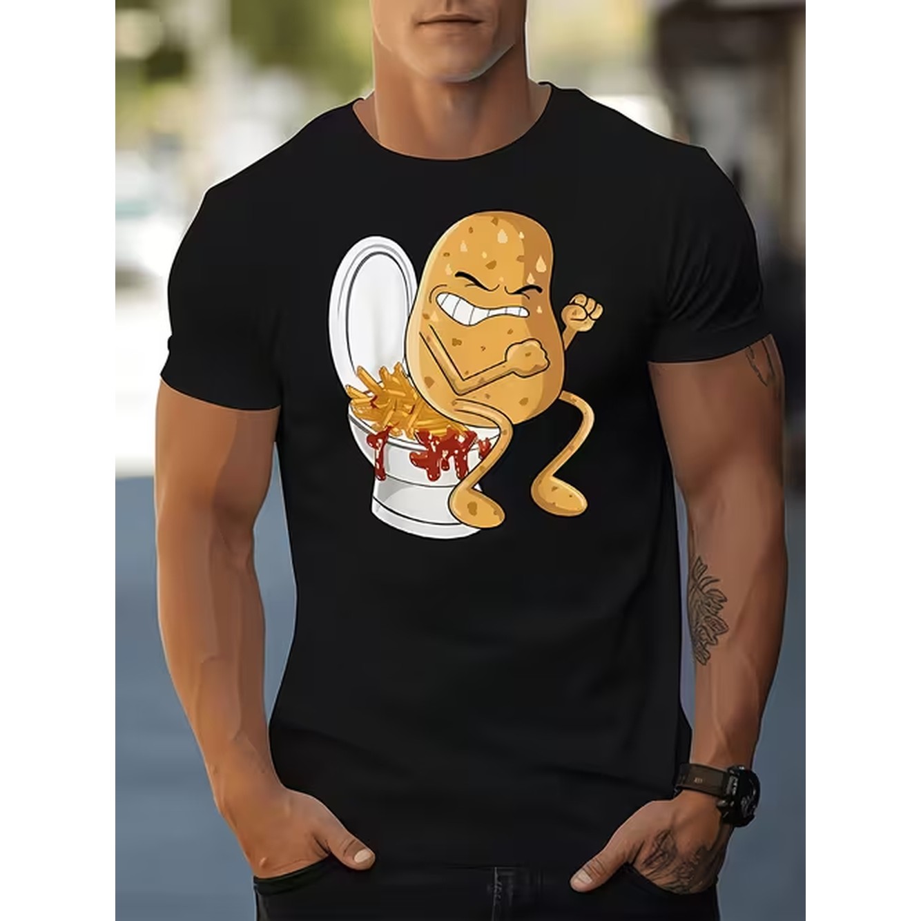 Summer Clothing Images - T-shirt décontracté pour homme avec imprimé