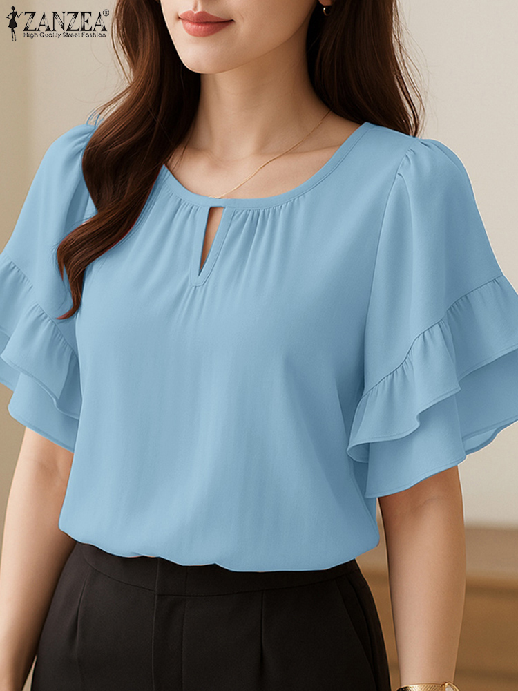 Summer Clothing Work - Femmes élégantes Blouses ZANZEA 2025 été