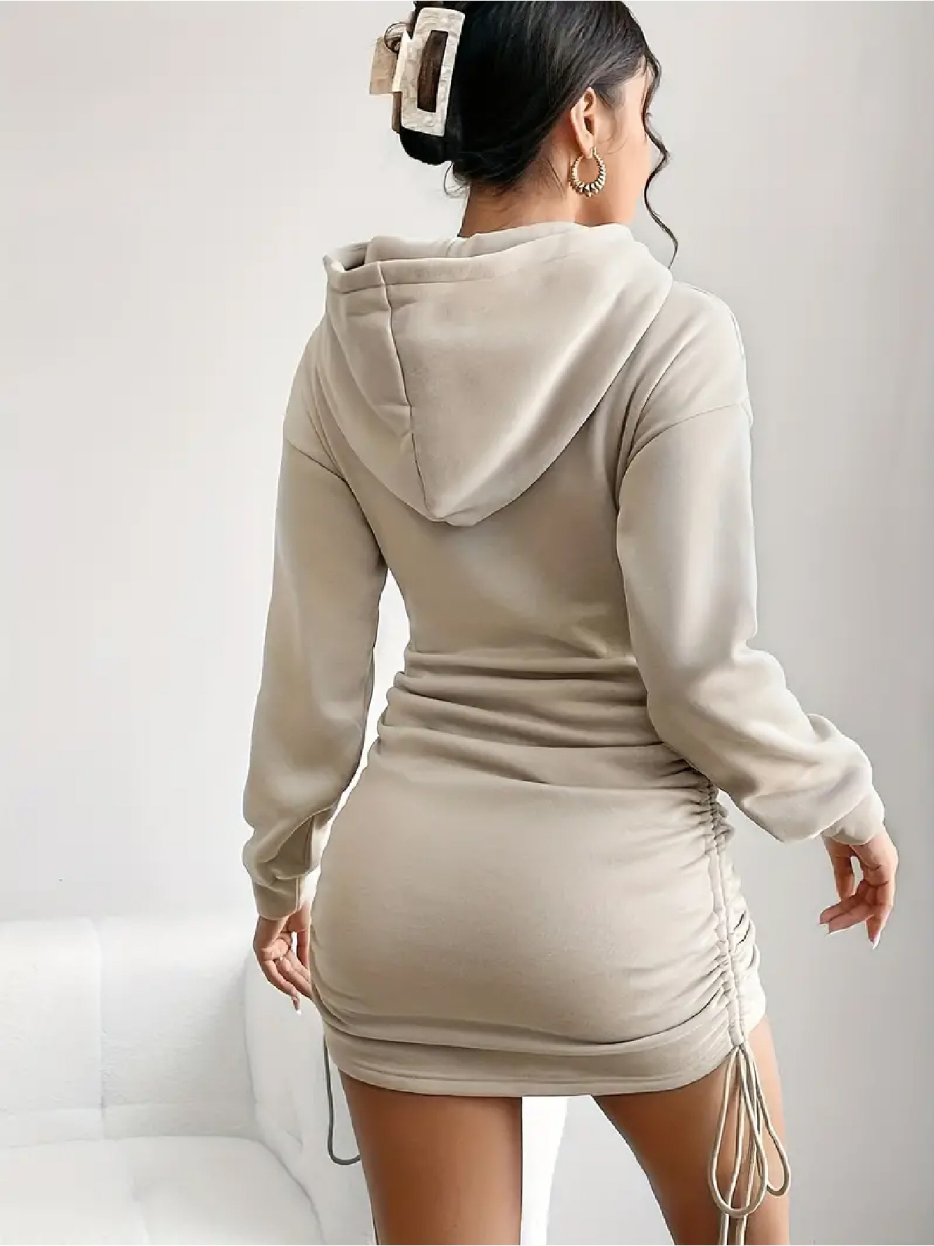 Robe élégante à capuche et bre - Summer Clothing Colors avis et prix