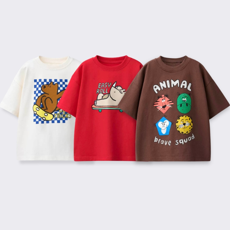 T-shirt imprimé de dessins ani - Summer Clothing For Baby Boy avis et prix