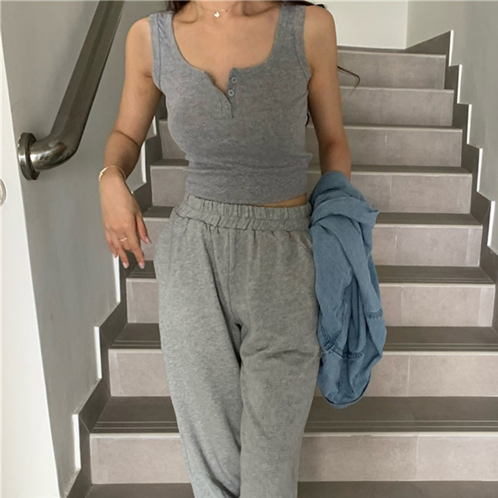 Débardeur côtelé boutonné sans - Summer Clothing Teens avis et prix