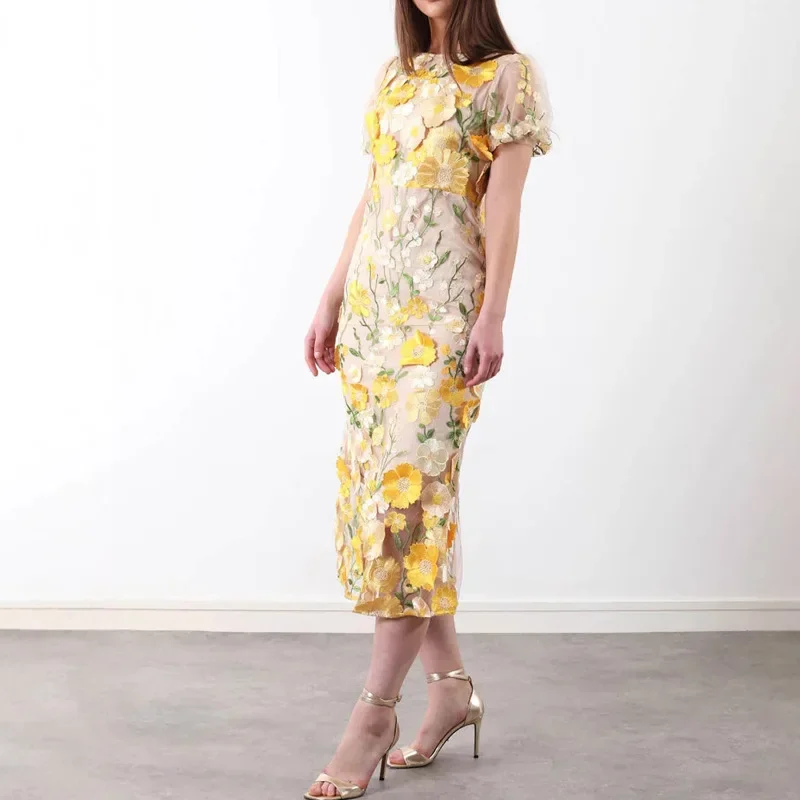 Robe imprimée brodée de fleurs - Zara Summer Clothing For Women avis et prix