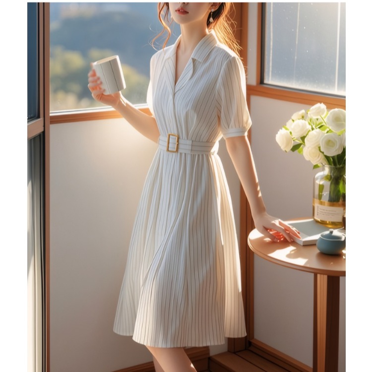 Robe rayée taille haute aminci - Summer Line Clothing Brand avis et prix