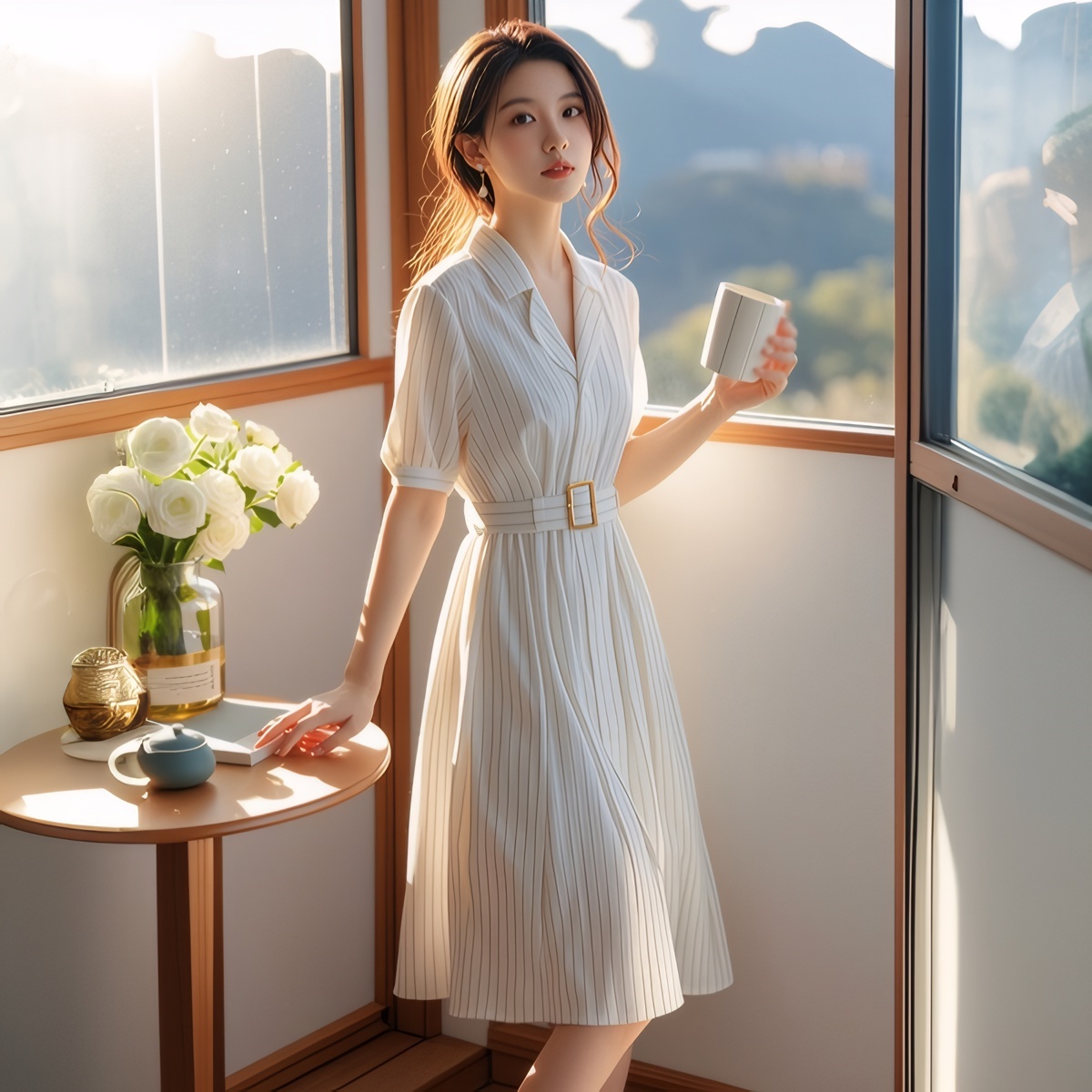 Robe rayée taille haute aminci - Summer Line Clothing Brand avis et prix